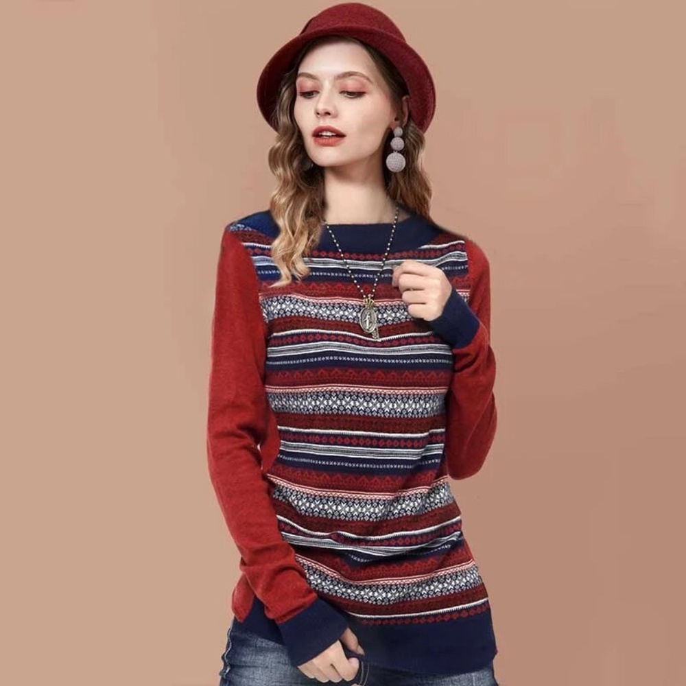Boatneck Artka top Small Red Longsleeve